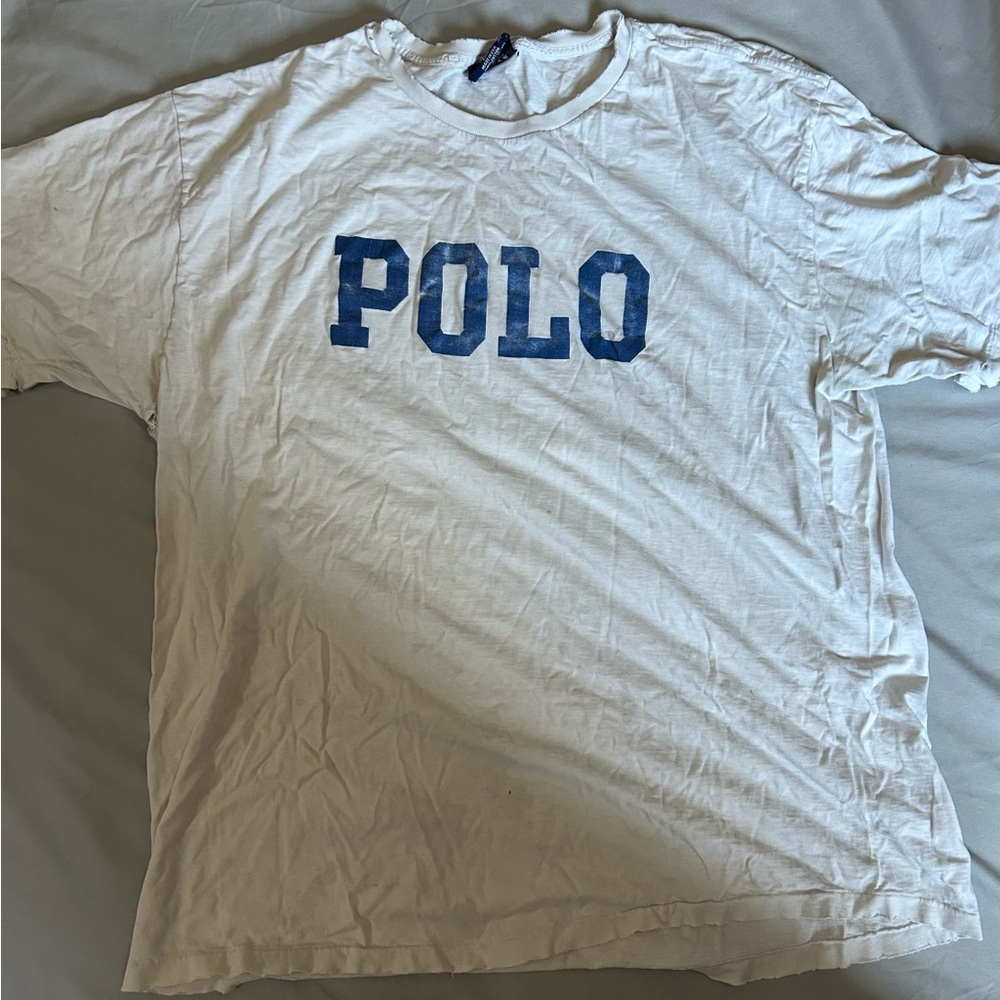 Vintage Polo Sport Ralph Lauren Logo Tee XL Black USA Flag